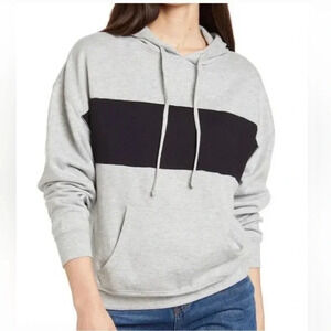 NWT Abound Womens Colorblock Pullover Hoodie Grey/black Size‎ Medium Nordstrom